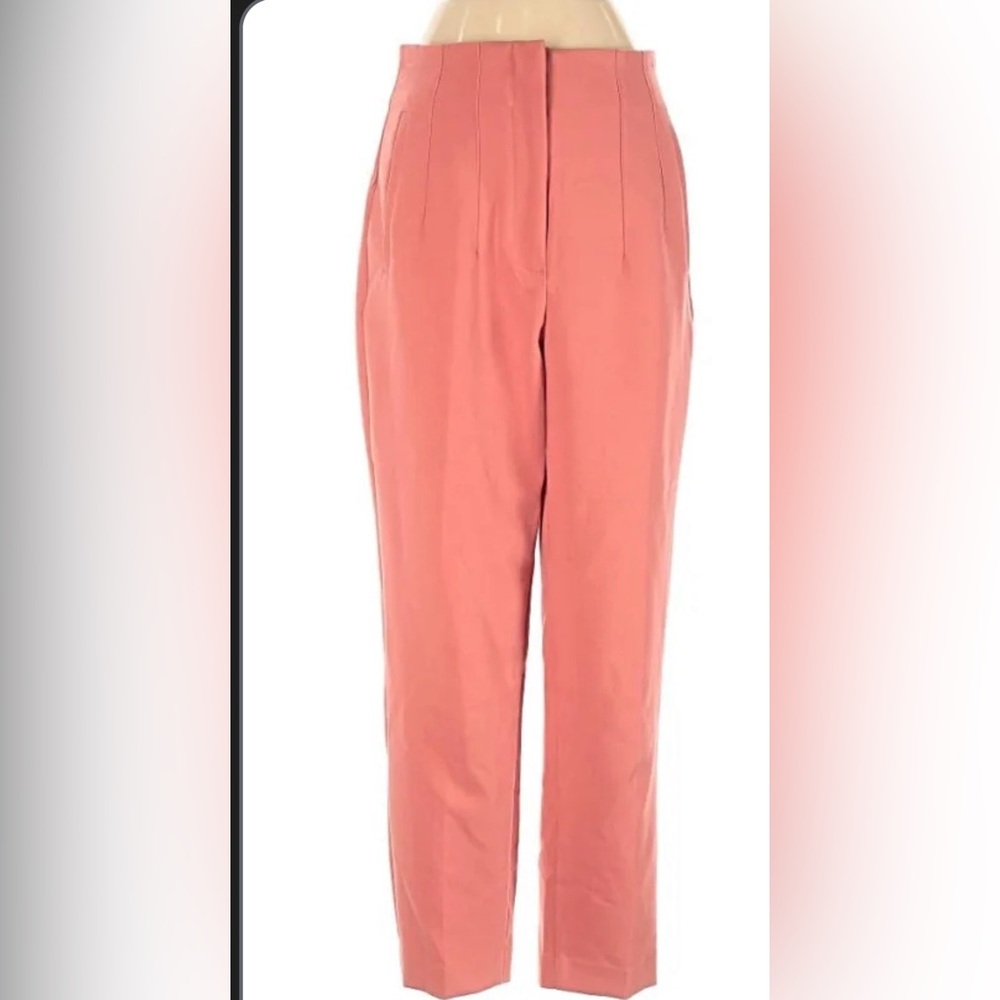 Elegant coral High-Waisted Women's Pants - Picture 2 of 2